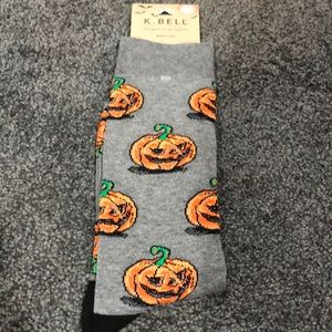 K. Bell Halloween socks pumpkin jack o lantern
